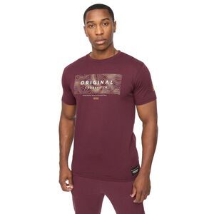 Crosshatch Mens Mappedout T-Shirt / Rum Raisin